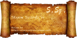 Sturm Szirén névjegykártya